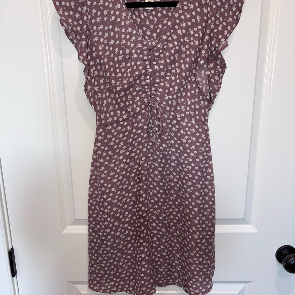 Monteau Mauve Floral Mini Dress